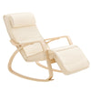 SoBuy Modern gungstol med fotpall, Loungestol, beige, FST16-W