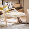 SoBuy Modern gungstol med fotpall, Loungestol, beige, FST16-W