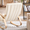 SoBuy Modern gungstol med fotpall, Loungestol, beige, FST16-W