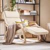 SoBuy Modern gungstol med fotpall, Loungestol, beige, FST16-W
