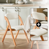 SoBuy FST92-W Hopfällbar Stol i Trä med Ergonomisk Stoppning – Kompakt Kök- och Kontorsstol för Matsal eller Vardagsrum, Perfekt för Små Utrymmen, Vit