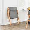 SoBuy FST98-HG Fällbar Matstol i Massivt Trä med Dyna – Bekväm Hopfällbar Stol för Kök, Vardagsrum, Kontor eller Uteplats, Platsbesparande Design, Grå