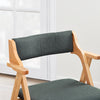 SoBuy FST98-SG Hopfällbar Matstol i Trä med Dyna – Bekväm Fällbar Stol för Kök, Vardagsrum, Kontor eller Trädgård, Platsbesparande, Mörkgrå