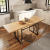 SoBuy FWT113-N utdragbart matbord för 2–8 personer, 65x(110–200) x76 cm | Platsbesparande köksbord med bordsskiva i trälook och metallstativ, för kök, matplats och arbetsyta