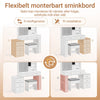 SoBuy FWT114-E-W Toalettbord med LED-Belysning och Laddningsstation – 5 Lådor, Spegel och Pall, 120×40×127 cm | Vit