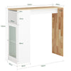 SoBuy Barbord med hyllor Köksbord Matbord FWT99-WN