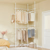 SoBuy KLS03-II-W Justerbar Klädställning – Stabil, Öppen Garderob med Teleskopstänger för Sovrum/Dressing, Vit