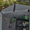 SoBuy KLS11-L-DG Trädgårdsförråd, Vattentätt Utomhusskjul, Motorcykelförvaring med Krokar, Cykel- och Verktygsgarage, Förvaringsskjul, Grå, 159x219x165 cm