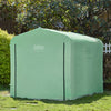 SoBuy KLS11-L-GR Trädgårdsförråd, Vattentätt Utomhusskjul, Motorcykelförvaring med Krokar, Cykel- och Verktygsgarage, Förvaringsskjul, Grön, 159x219x165 cm