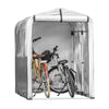 SoBuy KLS11-L Trädgårdsskur, Vattentålig Utebod, För Motorcykel, Cykelgarage och Förvaring av Verktyg, Silver, 159x165x219 cm