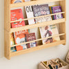 SoBuy KMB08-N Bokhylla barn, vägghylla barnrum, barnhylla, förvaringshylla med 4 hyllor för böcker, leksaker och dekoration, barnrumsmöbler, natur, 80 x 118 x 12 cm