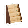 SoBuy KMB32-N Bokhylla barn Montessori barnhylla med 4 förvaringsfack och 2 krokar hylla barnrum leksak förvaring bokram hängande fack natur 91 x 89 x 30 cm