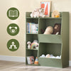 SoBuy KMB55-K-GR Barnens bokhylla Montessori hylla barnrum med 5 öppna fack barnhylla för leksaker förvaring grön 80 x 104 x 34 cm