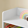 SoBuy KMB55-K-W Barnens bokhylla Montessori hylla barnrum med 5 öppna barnhyllor för leksaker förvaring vit 80 x 104 x 34 cm