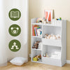 SoBuy KMB55-K-W Barnens bokhylla Montessori hylla barnrum med 5 öppna barnhyllor för leksaker förvaring vit 80 x 104 x 34 cm