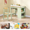 SoBuy KMB60-GR Barnbord med 1 stol, barnstolsgrupp med 1 pappersrullehållare, barnbord, stolset, lekbord och målbord för barnrum, målbord för barn, grönt 80 x 66 x 50 cm
