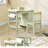 SoBuy KMB60-GR Barnbord med 1 stol, barnstolsgrupp med 1 pappersrullehållare, barnbord, stolset, lekbord och målbord för barnrum, målbord för barn, grönt 80 x 66 x 50 cm