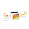 SoBuy Set med 2 stolar, ritbord, vändbart bord, 4 lådor, barnbord KMB75-K-W