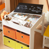 SoBuy Set med 2 stolar, ritbord, vändbart bord, 4 lådor, barnbord KMB75-K-W