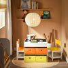 SoBuy Set med 2 stolar, ritbord, vändbart bord, 4 lådor, barnbord KMB75-K-W