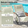 SoBuy OGS28-MIx2 Gungstolar för Utomhusbruk 2-pack – Textilene, 150 kg, 63×150×87 cm | Beige