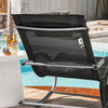 SoBuy OGS28-SCHx2 Gungstol för Utomhusbruk i Set om 2 – Textilene, 150 kg, 63×150×87 cm | Svart