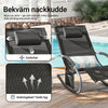 SoBuy OGS28-SCHx2 Gungstol för Utomhusbruk i Set om 2 – Textilene, 150 kg, 63×150×87 cm | Svart