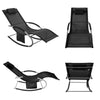 SoBuy OGS28-SCHx2 Gungstol för Utomhusbruk i Set om 2 – Textilene, 150 kg, 63×150×87 cm | Svart