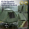 SoBuy OGS32-L-GR 7-i-1 Campingtält för 2 Personer med Luftmadrass, Elpump och Sovsäck | 193×145×185 cm | Grön