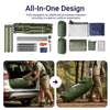 SoBuy OGS32-L-GR 7-i-1 Campingtält för 2 Personer med Luftmadrass, Elpump och Sovsäck | 193×145×185 cm | Grön