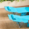 SoBuy Hopfällbar Solstol med Nackkudde – För Trädgård & Balkong | Blå OGS35-B