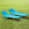 SoBuy 2 x Hopfällbar Solstol med Nackkudde – För Trädgård & Balkong | Blå OGS35-Bx2