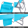 SoBuy Hopfällbar Solstol med Nackkudde – För Trädgård & Balkong | Blå OGS35-B