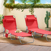 SoBuy Hopfällbar Solstol med Nackkudde – För Trädgård & Balkong | Röd OGS35-R