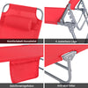 SoBuy 2 x Hopfällbar Solstol med Nackkudde – För Trädgård & Balkong | Röd OGS35-Rx2