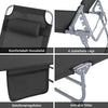 SoBuy 2 x Hopfällbar Solstol med Nackkudde – För Trädgård & Balkong | Svart OGS35-SCHx2