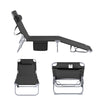 SoBuy Hopfällbar Solstol med Nackkudde – För Trädgård & Balkong | Svart OGS35-SCH