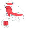 SoBuy Hopfällbar Solstol med Nackkudde och Justerbart Solskydd – För Trädgård & Balkong | Röd OGS48-R