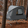 SoBuy Enmanstält Campingsäng med tält Tältsäng med sovsäck luftmadrass och tillbehör grå OGS60-HG