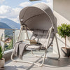 SoBuy OGS62-MI Hängestol Hängesessel Outdoor Gungstol Utomhus Möbler Set Balkongmöbler Trädgårdssäng Solstol Liegestol Hängmatta Gungstol Sittsäck Beige 108x163x126 cm