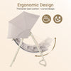 SoBuy OGS62-MI Hängestol Hängesessel Outdoor Gungstol Utomhus Möbler Set Balkongmöbler Trädgårdssäng Solstol Liegestol Hängmatta Gungstol Sittsäck Beige 108x163x126 cm