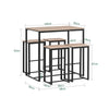 SoBuy Barbord och 4 pallar, Matgrupp, OGT15-N