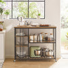 SoBuy SVW18-II-F Köksvagn på Hjul med Skyddskanter och Låsbara Hjul – Serveringsvagn 110×45×92 cm, Industriell Stil