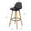 SoBuy, Barstol med fotstöd, Barstol,Sitthöjd 71 cm, FST70-SCH