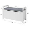 SoBuy FSR76-W Skoskåp med sittbänk och stängd förvaring, med dyna – Stabil hallbänk med förvaringslåda 120kg, Vit 86x38x54cm
