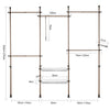 SoBuy Teleskopisk garderobssystem Teleskopstång Klädställ Justerbart ordningssystem KLS04-BR