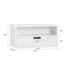 SoBuy NKD03-W Väggmonterat Sängbord, Flytande Nattduksbord med Låda och Hylla, Väggmonterad Hylla för Sovrum, L 45 x D 25 x H 22 cm, Vit
