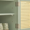 SoBuy FSR129-GR Skoskåp Bänk Skoförvaring Entré med 3 Lådor, Gallerdörrar och Stoppad Dyna, 150 kg, Grön, 100x34x46 cm