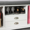 SoBuy Skobänk med dyna Skohylla Skoskåp med 2 lådor och 2 dörrar FSR71-W