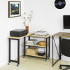 SoBuy Svängbart soffbord Klaffbord Satsbord på hjul Sidobord med 4 hyllor hylla till skrivare FWT83-N